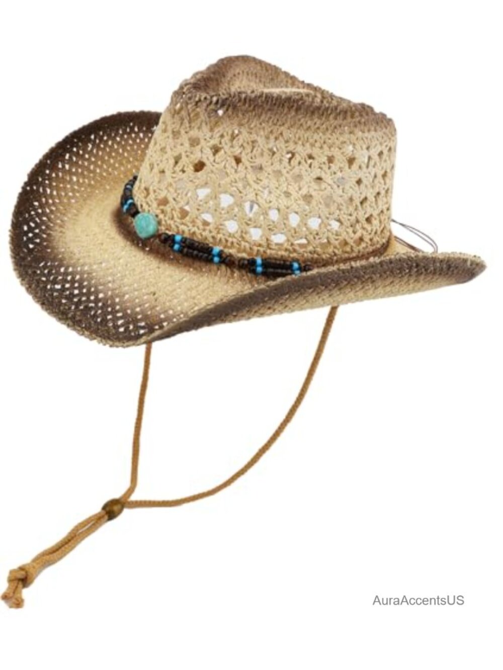 Straw Cowboy Sun Hat Unisex Cattleman Western Rodeo Wide Brim